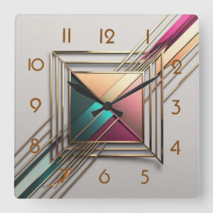 Horloge Carrée Art déco moderne