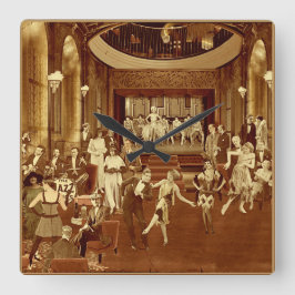Horloge Carrée Art Deco Night Club