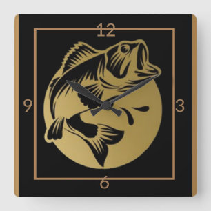 Horloge Carrée Art Déco Poisson