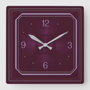 Horloge Carrée Art déco rouge
