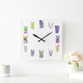 Horloge Carrée Art du collier d'Imaginaire
