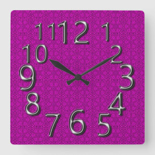 Horloge Carrée Art Du Temps Magnifique Carré Mauve