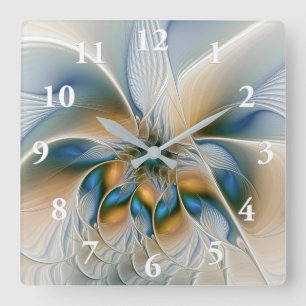 Horloge Carrée Art Fractal De L'Imaginaire Abstrait En Plein Esso