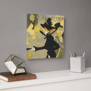 Horloge Carrée Art Nouveau, Divan Japonais par Toulouse Lautrec