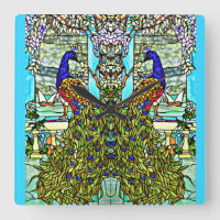Art Nouveau Vintage Tiffany Stained Glass Peacock