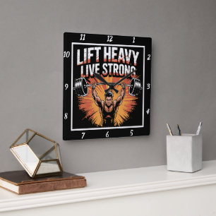 Horloge Carrée Ascenseur Lourd Live Barbell forte