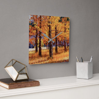 Horloge Carrée Aspens of Colorado in Vibrant Fall Splendor