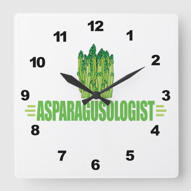 Horloge Carrée Asperges amusantes (Recto)