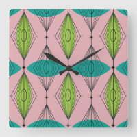Atomic Pink Ogee et Starbursts Wall Clock