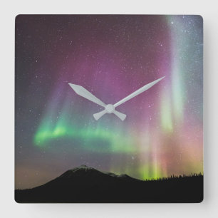Horloge Carrée Aurora Borealis   Alaska Brooks Range, Alaska