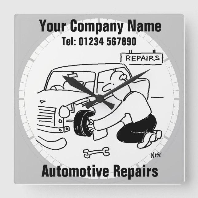 Horloge Carrée Automotive Repairs (Recto)