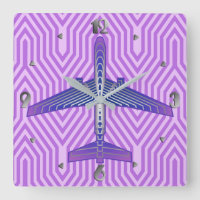 Avion Art déco, violet violet et gris argenté
