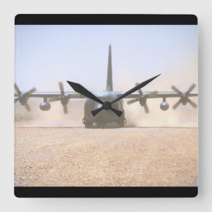 Horloge Carrée Avions de C-130 Hercule Transport_Military