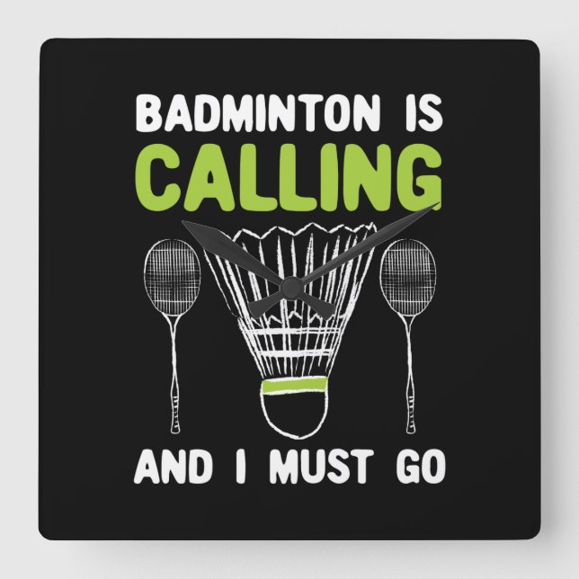 Horloge Carrée Badminton - Badminton (Recto)