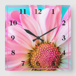 Horloge Carrée Baise rose
