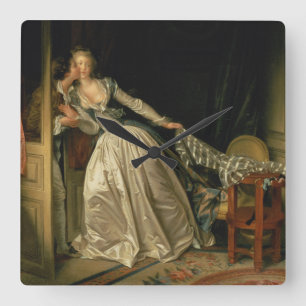 Horloge Carrée Baiser volé Jean-Honore Fragonard