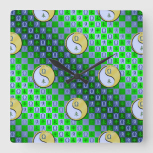 Horloge Carrée Balance & Chèvre Métal