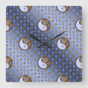 Horloge Carrée Balance & Lapin de Terre