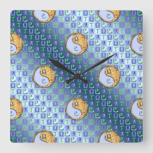 Horloge Carrée Balance & Serpent de Feu