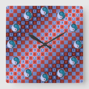 Horloge Carrée Balance & Tigre d'eau