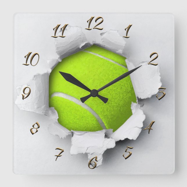 Horloge Carrée Balle de tennis (Recto)