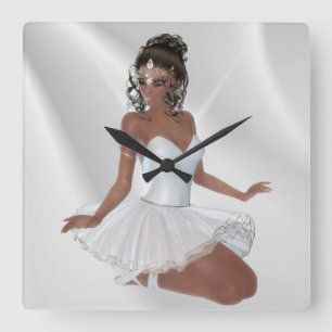 Horloge Carrée Ballerine magnifique d'Afro-américain