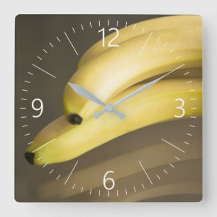 Horloge Carrée Bananes
