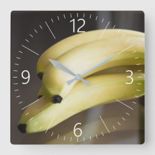 Horloge Carrée Bananes