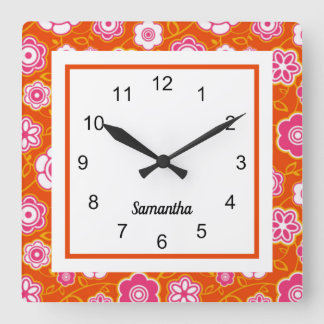 Horloge Carrée Bandana floral