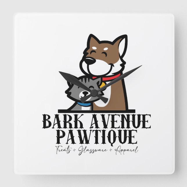 Horloge Carrée Bark Avenue Pawtique (Recto)