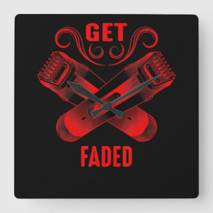 Horloge Carrée Barre   Obtenir Faded Cool maître Barber Hairer F