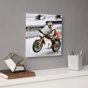 Horloge Carrée Barry Sheene