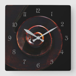 Horloge Carrée Bass 2 Gris Script Numéros wccn