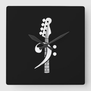 Horloge Carrée Basse Guitare Lecteur - Basse Guitare Musicien