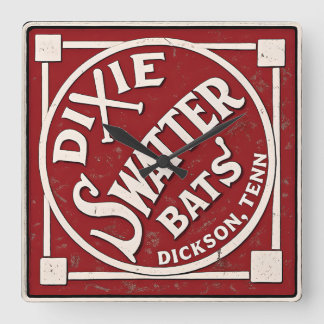 Horloge Carrée Battes de Frappe Dixie Logo Vintage Dickson Tennes