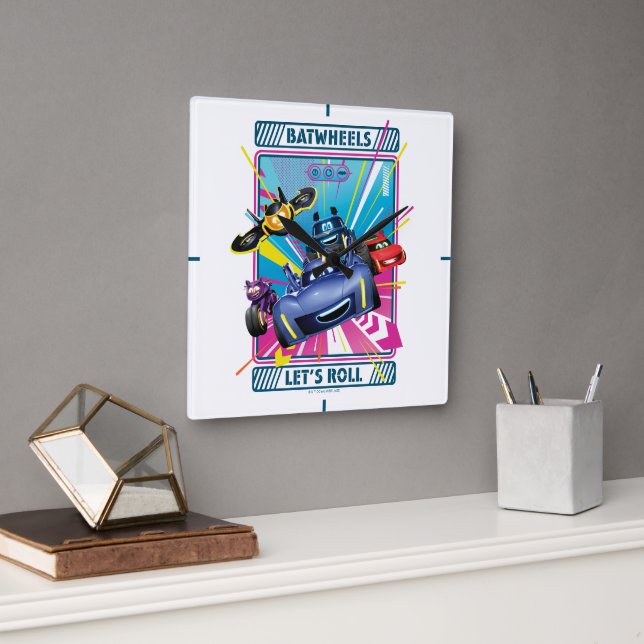 Horloge Carrée Batwheel™ - Roulons (Bureau)