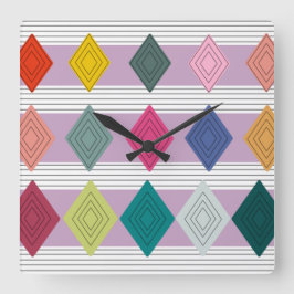 Horloge Carrée Bauhaus Diamond Quilt