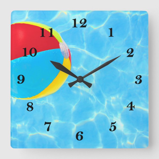 Horloge Carrée Beach Ball (Recto)
