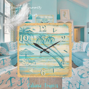 Horloge Carrée Beach Scene Wall Clock