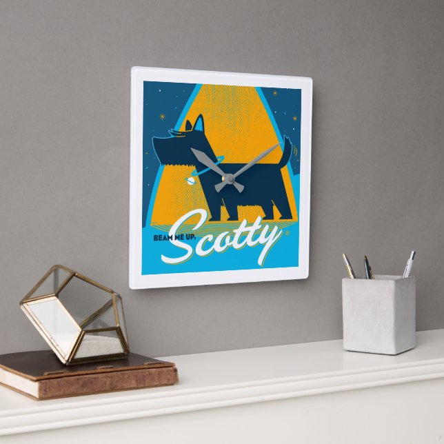 Horloge Carrée Beam Me Up Scotty (Bureau)