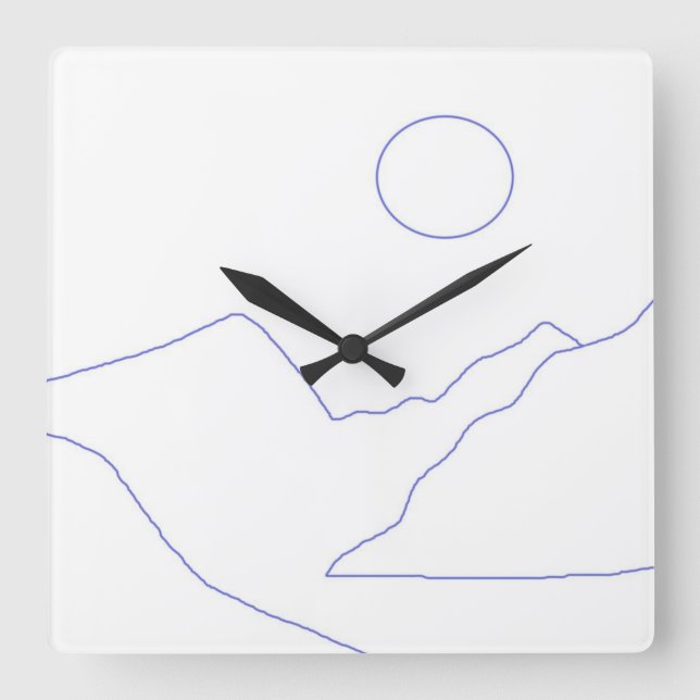 Horloge Carrée beau paysage art (Recto)