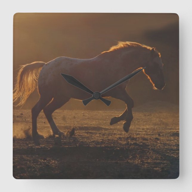 Horloge Carrée Beautiful Back Lit Appaloosa Horse Clock (Recto)