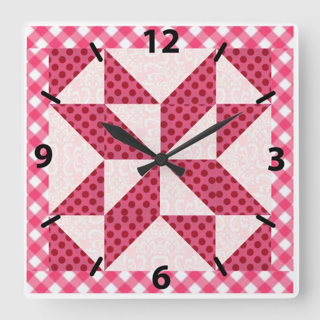 Horloge Carrée Beautiful Pink (Recto)