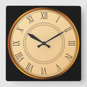 Horloge Carrée Beautiful Vintage Face Roman Numéro Wall Clock