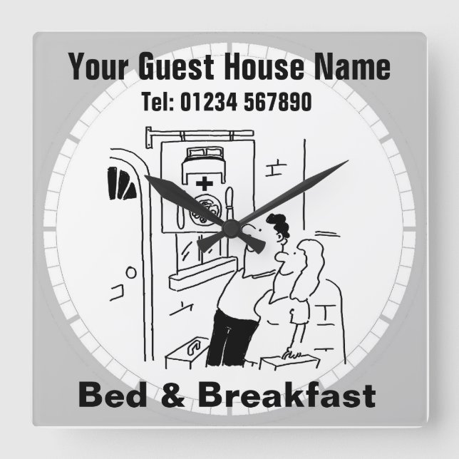 Horloge Carrée Bed & Breakfast Cartoon (Recto)