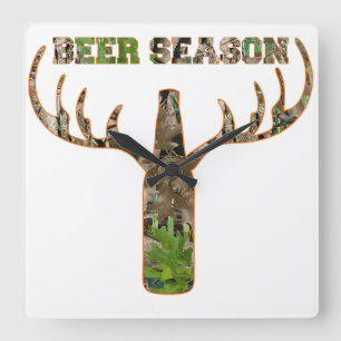 Horloge Carrée Beer Season Hunting Season Venin For Hunter