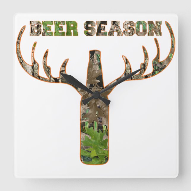 Horloge Carrée Beer Season Hunting Season Venin For Hunter (Recto)