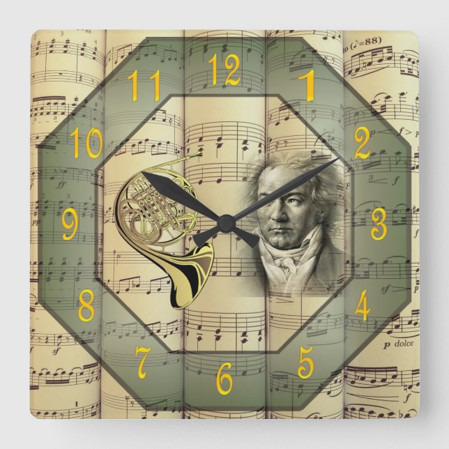 Horloge Carrée Beethoven (Recto)