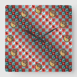 Horloge Carrée Bélier & Serpent de Terre