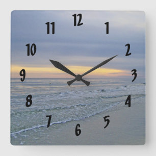 Horloge Carrée Belle côte de Sunset Oak Island